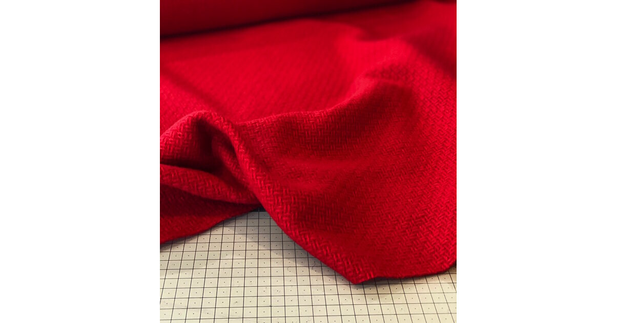 Tissu Ameublement Lainage Rouge - Largeur 160 Cm - Pour Décoration Et Couture - Neuf Au Mètre